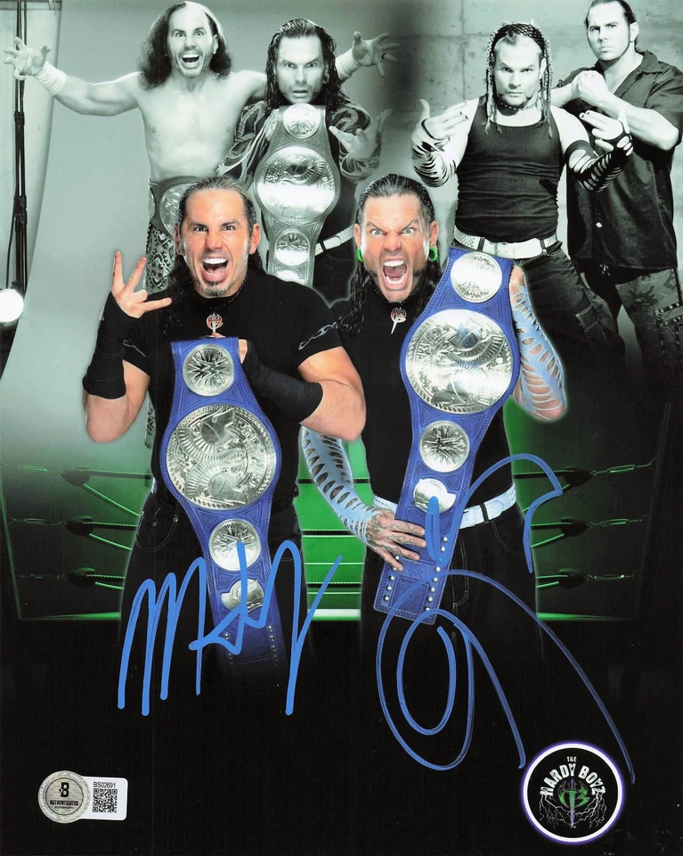 Фотография Харди Бойза с автографом WWF WWE TNA AEW 8x10 Beckett BAS Джефф Мэтт - Изображение 1 из 1