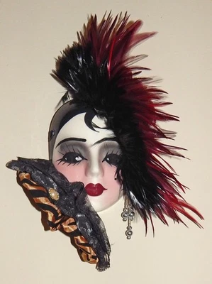 Unique Creations Lady Face Mask Wall Art, Wall Hanging Decor - NEW IN BOX - Image 1 of 3