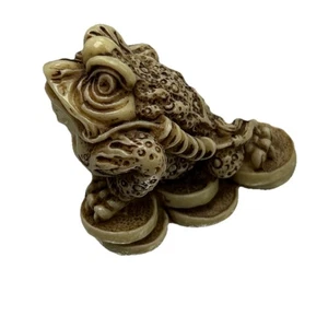 Vintage Miniatur detailliert chinesischer Glücksfrosch Kröte Glück Schmuckstück - Bild 1 von 8