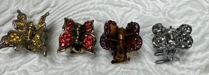 Fermagli per capelli farfalla filigrana oro e (1) rosso vintage (1) accessorio bellissimo (4) - Foto 1 di 18