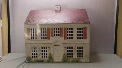 Vintage Tin Litho 2 Story Metal Dollhouse  1950s Mid Century - Image 1 of 4