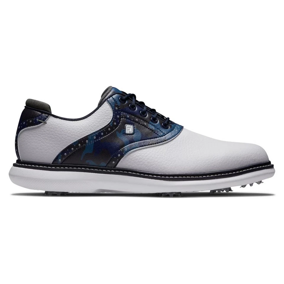FootJoy Traditions Golf Shoes Men's Size 10 M White/Navy Camo #57945