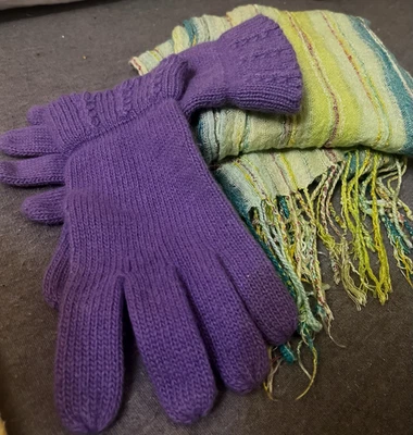 IRIS VON ARNIM Farbenfroh Schal; Handsc Finger; Damen Tuch; Wolle Seide Langscha - Bild 1 von 4