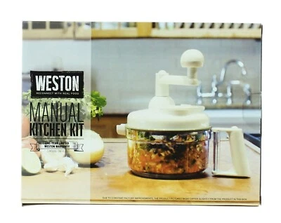 Food Prep Chopper Kit Kitchen Countertop Manual Chop Slicer, 5 Attachment, White - Image 1 of 3