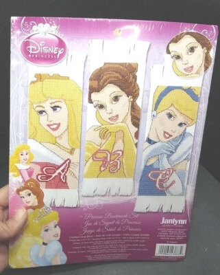 Janlynn Disney Princess Bookmark Set 1138-63 Counted Cross Stitch Kit NIP 2010 - Image 1 of 4