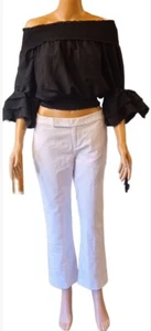 IKY & ME Women's Black Size Small Casual Top Blouse Off the Shoulder Ruffled - Picture 1 of 11