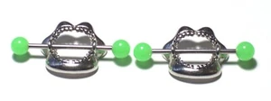 1 Juego 14g Brillante Plata Protector Pezón Boca Dientes con Barras Brillantes Caliente Sexy Regalo - Imagen 1 de 1