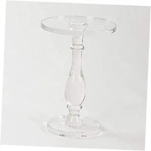 Acrylic End Table,Acrylic Side Table,Modern Nightstand with Clear Round Small - Picture 1 of 7