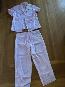 Women’s NWT Light Pink Capri Outfit Selene Sport Sz Lg - Picture 1 of 6