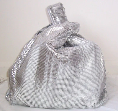 MARTIN MARGIELA Gray Leather Silver Mesh Metal Chainmail Bag - Image 1 of 4