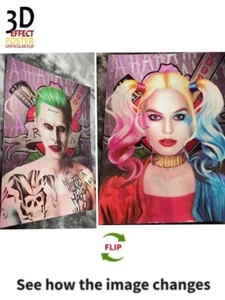 DC-Harley Quinn,Joker Poster 3D Lenticular Flip Effect,2 Images In One - Picture 1 of 8