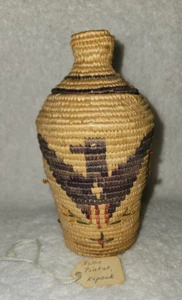 Cesta de hierba Yupik inuit esquimal de Alaska tejida por Nellie Piakak Kipnuk Alaska 6" - Imagen 1 de 11