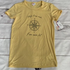 LulaRoe Liv Tee Damen Größe XS Gelb Kurzarmshirt Kompass Maritim NEU - Bild 1 von 8