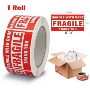 1 Roll 3x5 Large Fragile Stickers Handle with Care Mailing Labels 500 per Roll - Picture 1 of 5