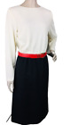 Toni Todd Black And Beige Color Block Vintage 60S Sheath Dress S/M/L