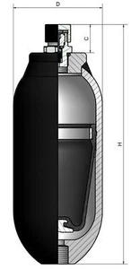 H1000R Fox Membranspeicher Hydraulikspeicher accumulator - Bild 1 von 2