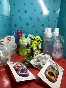 20 Items; Baby Mixed Lot, Socks, Bottles, Cup, Binkies/Pacifiers, Aspirators Toy - Picture 1 of 23