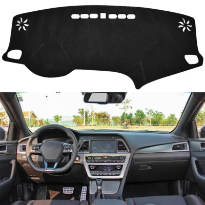 Alfombrilla para salpicadero de coche Hyundai Sonata 2015-2018 alfombrilla para salpicadero alfombra negra Foto 1 de 4