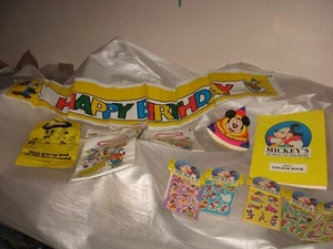 Lot of Vintage Disney Mickey Mouse Birthday Party Favors & soft toy - Picture 1 of 4