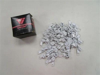 VICAR #10 WHITE METAL DOUBLE ZIPPER SLIDER / PULL ( SET OF 46 )  - Image 1 of 4
