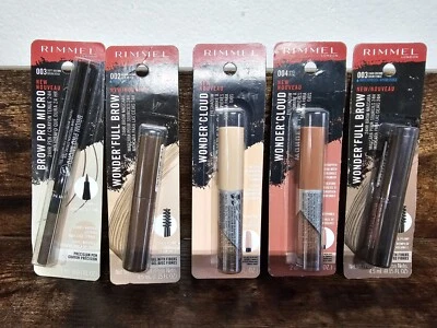 Rimmel Wonder'Brow 24Hr Brow Mascara Lot Of 5 Peach Petal Dark Brown Soft Brown - Image 1 of 4