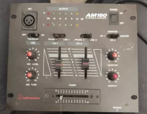 Audio-Technica AM150 2 Channel DJ Audio Stereo Mixer w/ Talk-Over - Picture 1 of 8