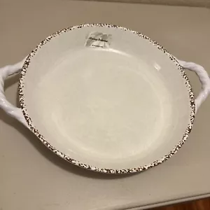 Tommy Bahama Serving Tray Platter 17.5X14X2.5 Round Off White 100% Melamine NEW - Picture 1 of 6