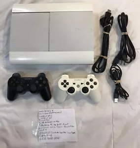 PlayStation 3 PS3 Super Slim 500GB White Console Bundle W/ Controller + 10 Games - Picture 1 of 12
