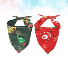 2pcs Bavaglino Stampato adorabile Albero di Natale Pet Costume Cravatta Bavaglino Collare per cane