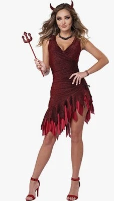 Devil - Red-Hot & Sizzling - Horns & Pitchfork - Costume - Adult - 5 Sizes - Image 1 of 3