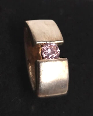 Hübscher Ketten Anhänger/Flyer mit einem hell rose Steinchen 925ér Silber (S95) - Bild 1 von 4