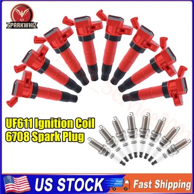 (8) Bobina de encendido + (8) bujía de iridio para Hyundai Equus 4,6 L V8 2011 UF611 Foto 1 de 4