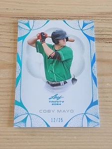 2024 Leaf Trinity Blue Base SP #12/25 Coby Mayo Baltimore Orioles - Bild 1 von 2