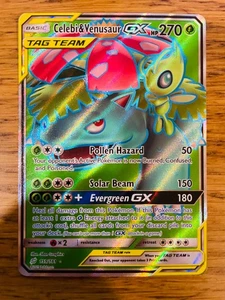 LP! Celebi & Venusaur GX (159/181) S&M Tag Team Team Up Full Art Pokemon Card! - Picture 1 of 5