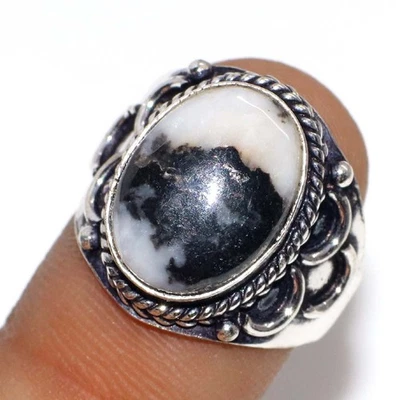 Oferta caliente Anillo de piedras preciosas enchapado en plata 925 turquesa búfalo blanco EE. UU. 6,5 GW Foto 1 de 3