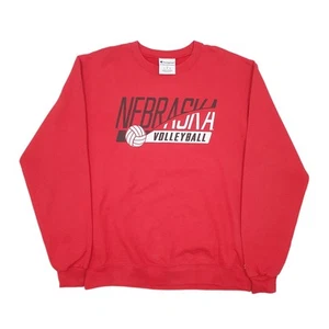Champion Nebraska Volleyball Crewneck Cotton Blend Sweatshirt Jumper Mens L - Picture 1 of 7