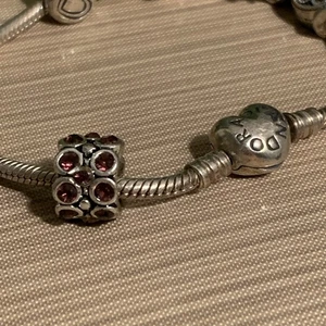 Pink Gem Charm Bead Suits Pandora Bracelet Mom Wife Daughter Gift NEW Valentines - Picture 1 of 7
