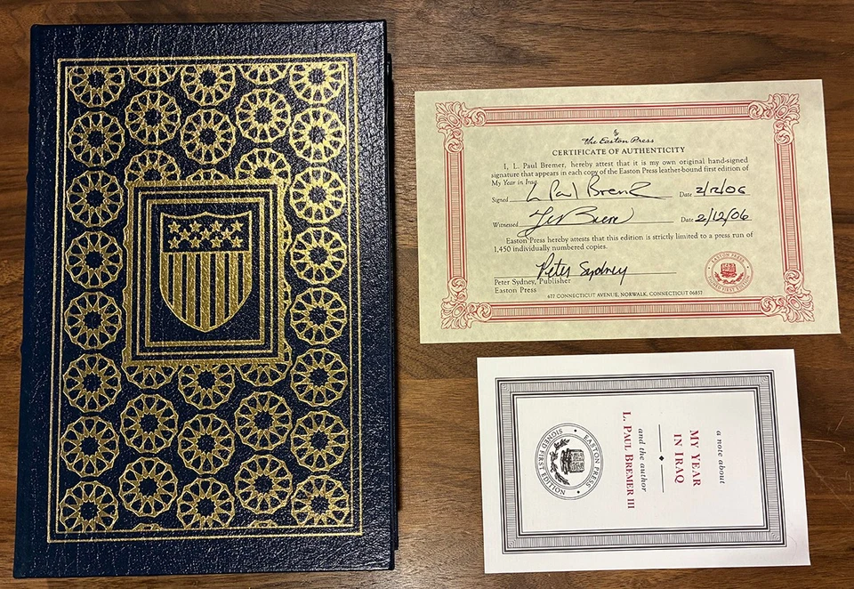 Easton Press : My Year in Iraq - L. Paul Bremer - Signed 1st Edition Leather - Image 1 of 4