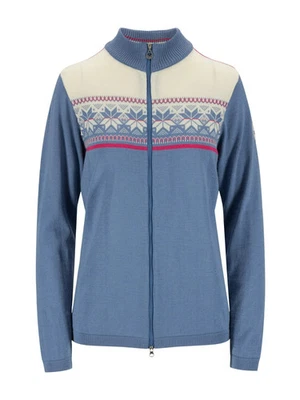 NEW Women's M/L Dale of Norway Liberg 100% Merino Wool Sweater Jacket Blue/Pink - Image 1 of 4