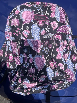 Mochila Vera Bradley Campus Ciruela Loca Púrpura Cachemira Floral Viaje Escolar  Foto 1 de 4