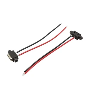 10PCS 60mm Length 2Pin Waterproof TYPE-C Female Power Socket Wire Adapter - Photo 1/7