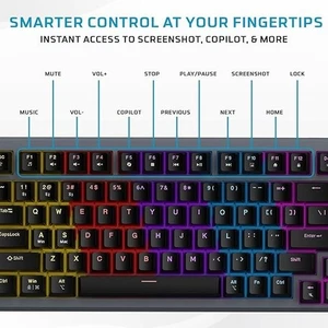 EvoFox Katana X2 TKL Mechanical Gaming Keyboard |Dynamic Backlighting,  All Keys - Picture 1 of 29
