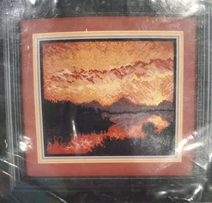 Vintage Needleart Cross Stitch Kit By Cross My Heart Landscape Sunset Sunrise - Picture 1 of 4
