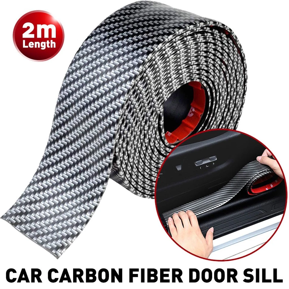 Novo 2MX3CM Adesivo de Fibra de Carbono 3D Risco Anti Peitoril Tira de Capa - Imagem 1 de 4