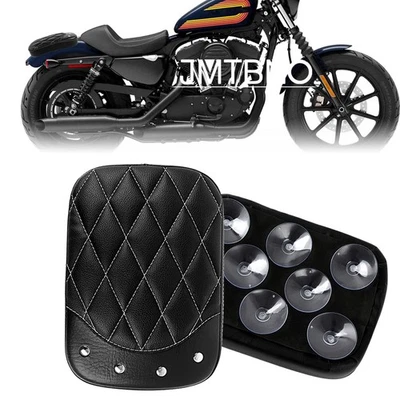 Rear Passenger Pillion Pad Seat 8 Suction Cup For Harley Sportster Iron 883 1200 - Image 1 of 4