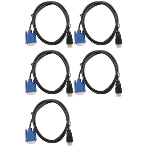 5Stück 1.8M Blau Hdtv  auf Vga Hd15 Stecker Adapterkabel Konverter für Pc  8534 - Bild 1 von 9