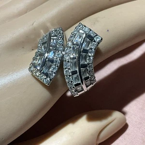 Sterling Silver modernist ring sz 9 CLUSTER CZ PAVE 9 Gr - Picture 1 of 8
