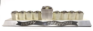 Candelabro Godinger Hanukah Menorá Plato de Plata Caja de Regalo Diseño De Colección - Imagen 1 de 13