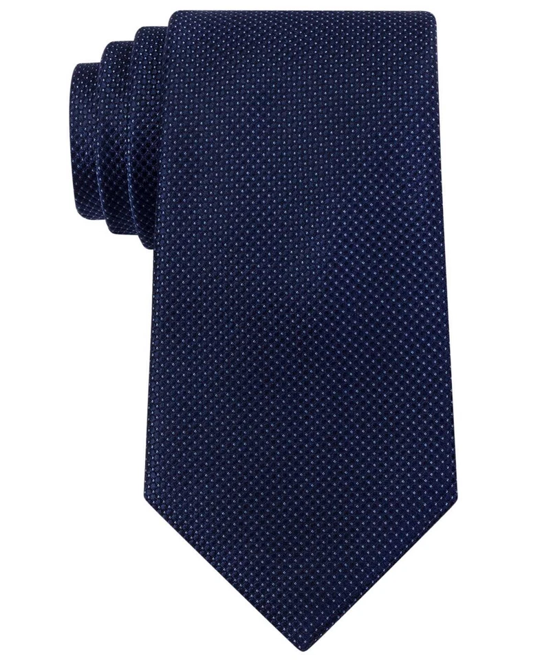 Sean John Holiday Unsolid Solid Blue Navy Silk Necktie Tie Ma1113