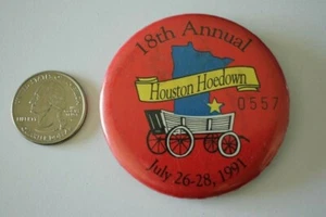 1991 Houston Minnesota Hoedown Fair Badge Pin Pinback Button #29655 - Picture 1 of 2